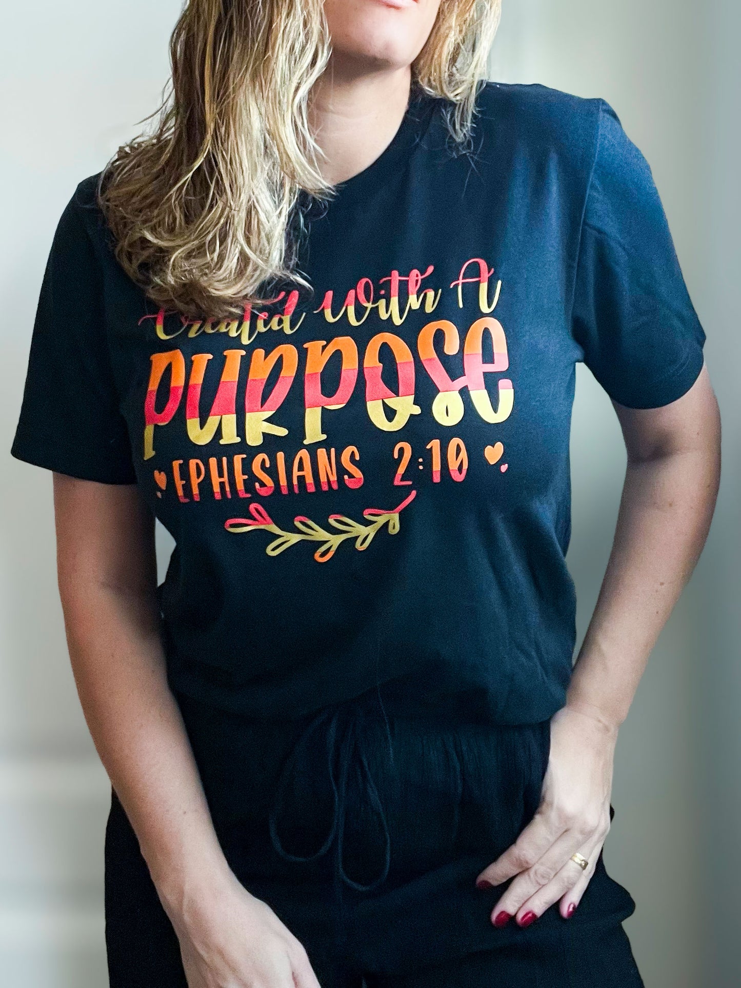 “Created with a Purpose” T-Shirt – Black | Ephesians 2:10